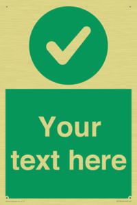 Custom green background, green circle with tick